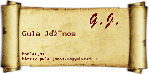 Gula János névjegykártya